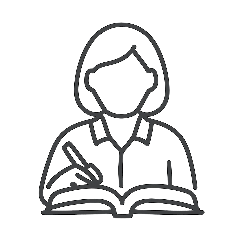 A photograph of a person reading a book, possibly during a lecture. The person is seated and the book is open in their lap...